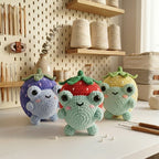 Frog Strawberry Crochet Pattern, Cute Amigurumi Frog Shaped Red Strawberry Plush Tutorial