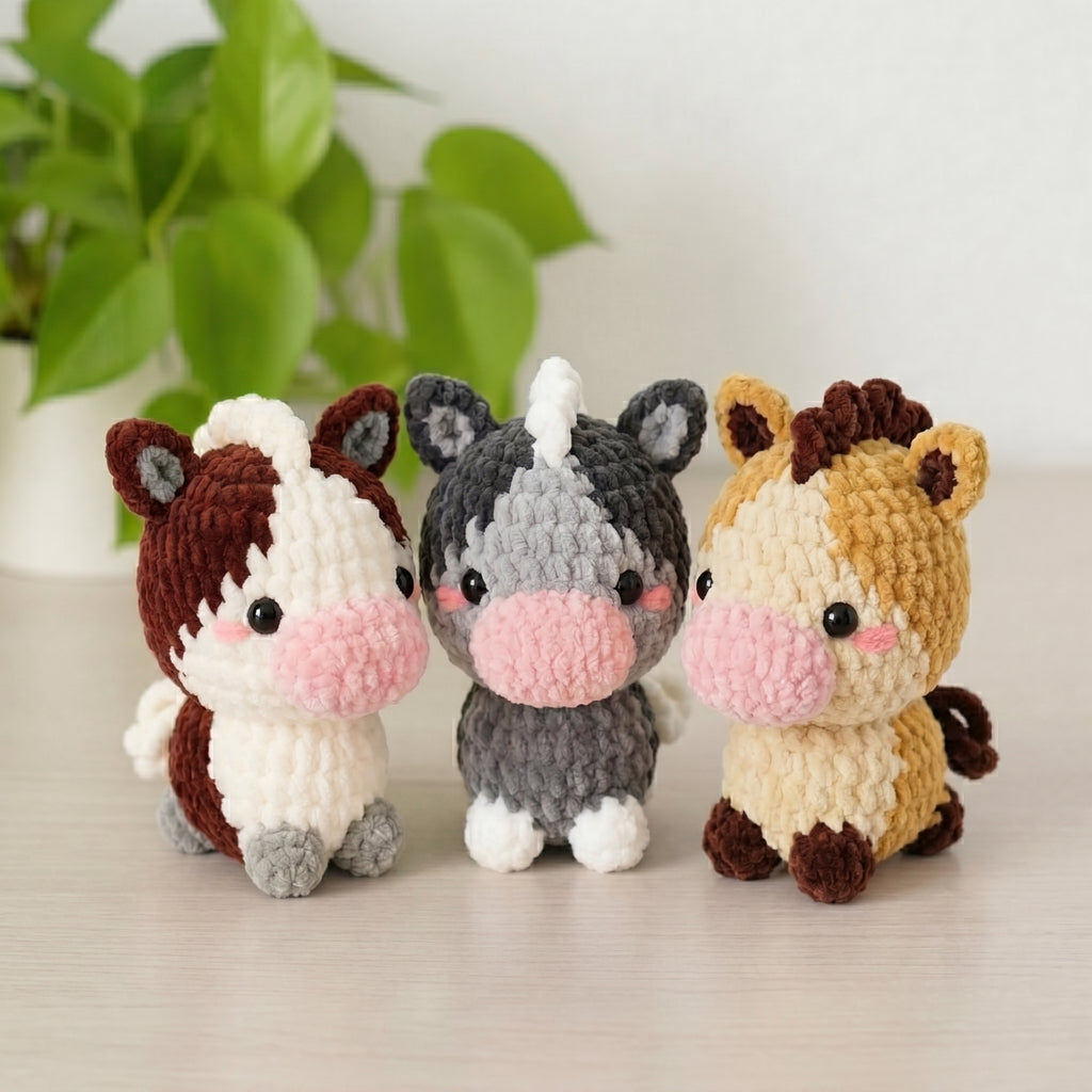 Mini Pony Crochet Pattern PDF, Farm Horse Amigurumi Plush Tutorial, Cute Handmade Gift