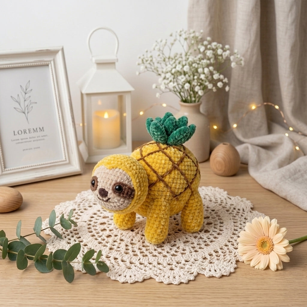 Fruit Animal Crochet Pattern Bundle – Fox, Sloth, Hippo & Crocodile Amigurumi PDF