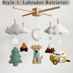 Crochet Dog Baby Mobile, Mountain Camping Crib Mobile