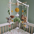Australian Wildlife Felt Baby Mobile, Handmade Eucalyptus Nursery Crib Decor, Sunshine Baby Shower Gift