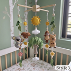 Australian Wildlife Felt Baby Mobile, Handmade Eucalyptus Nursery Crib Decor, Sunshine Baby Shower Gift