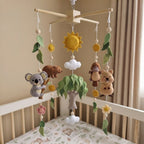 Australian Wildlife Felt Baby Mobile, Handmade Eucalyptus Nursery Crib Decor, Sunshine Baby Shower Gift