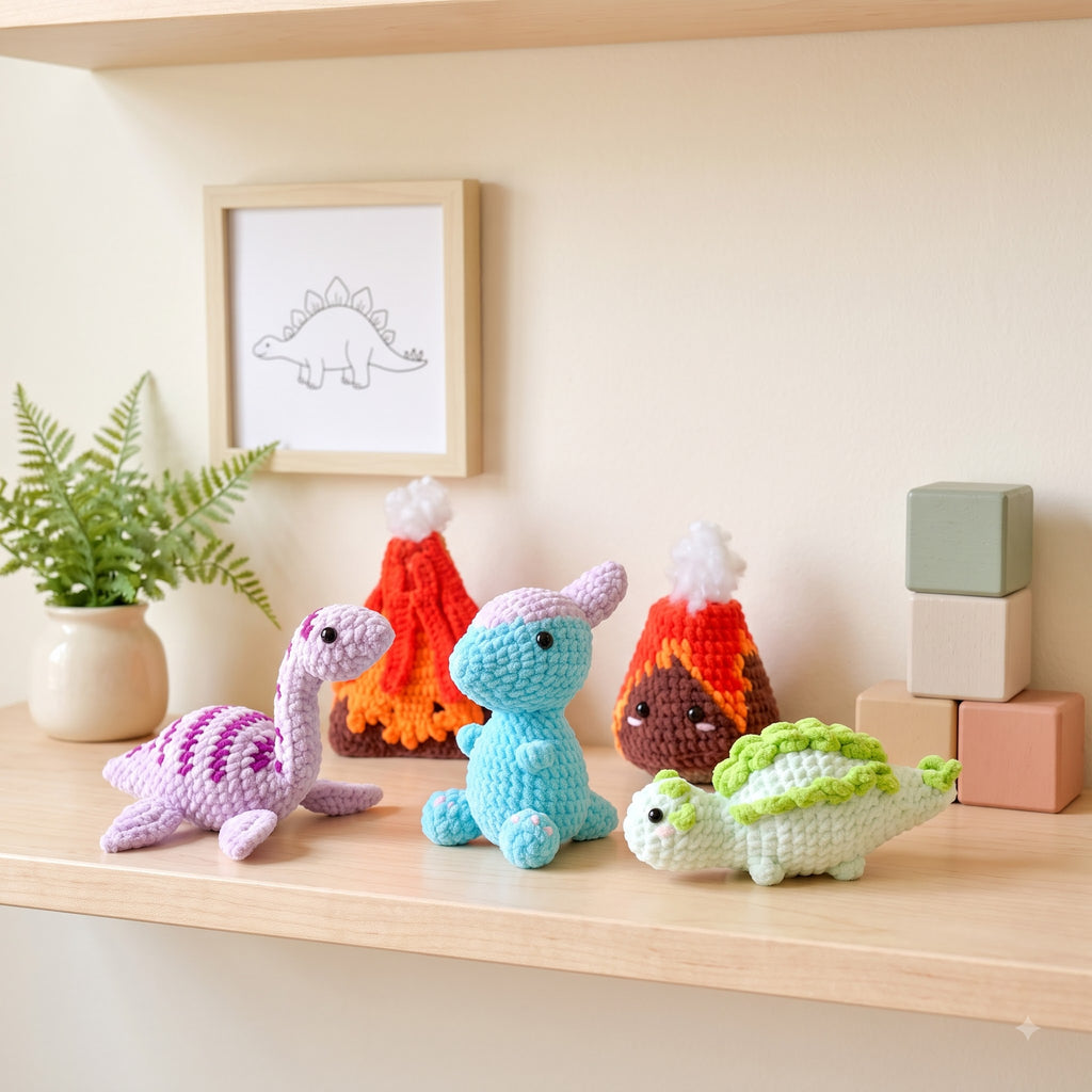 No-Sew Dinosaur Crochet Pattern Bundle PDF, Cute Dino Amigurumi Plush Patterns