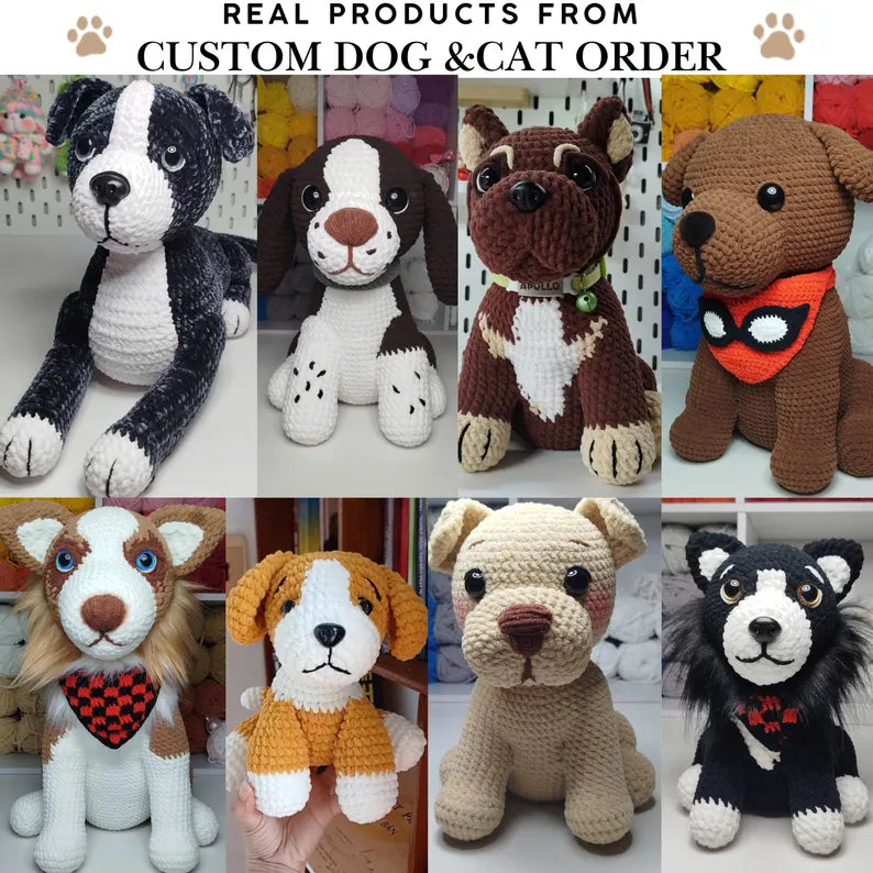 Custom Crochet Pet From Photo - Personalized Dog or Cat Amigurumi Plush Gift