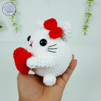 Love Cat Crochet Pattern: Valentine Kitty with Heart (PDF Pattern)