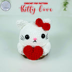 Love Cat Crochet Pattern: Valentine Kitty with Heart (PDF Pattern)