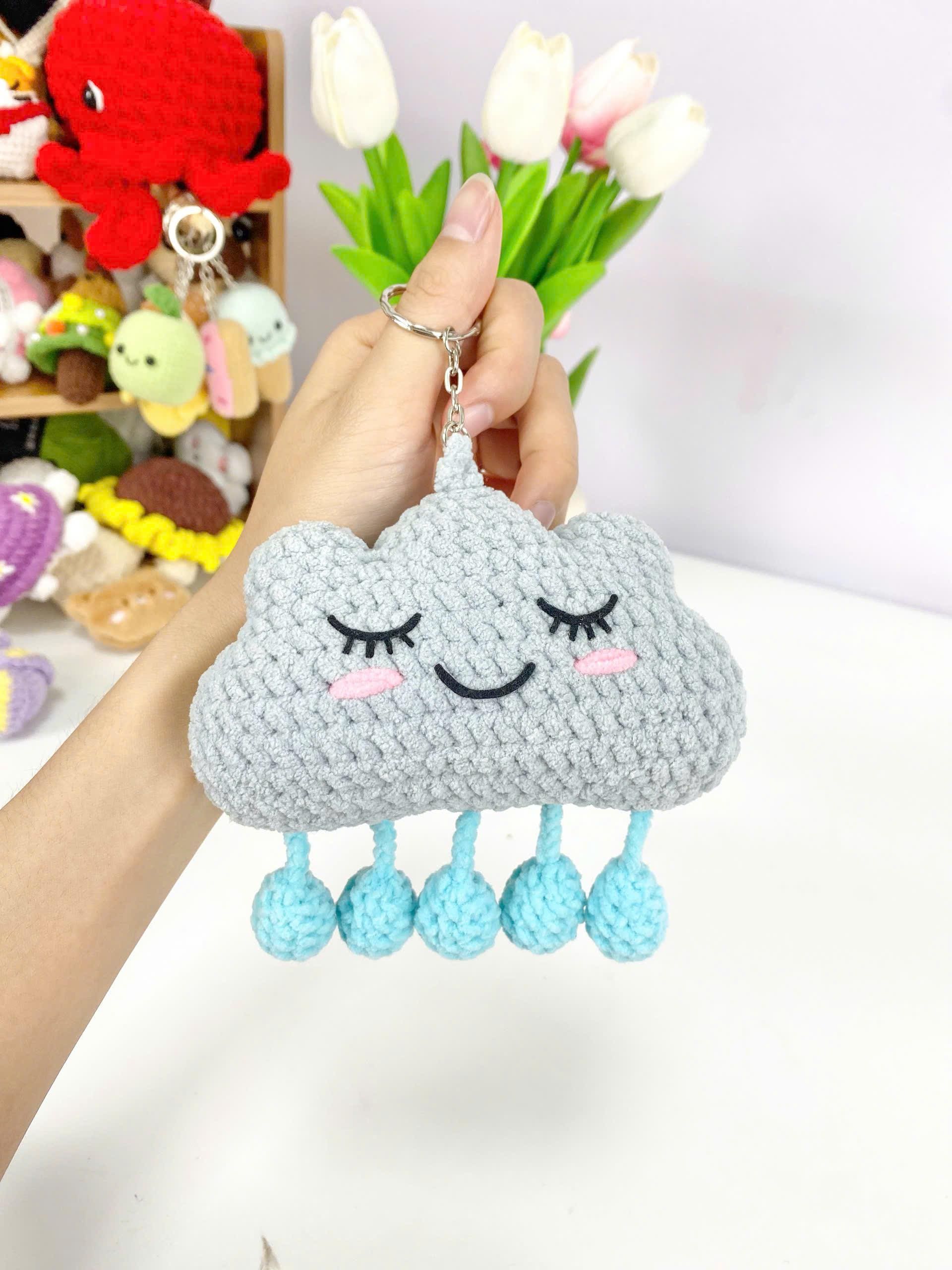 Weather Keychain Crochet Pattern: Sun, Moon, Star, Cloud (PDF)