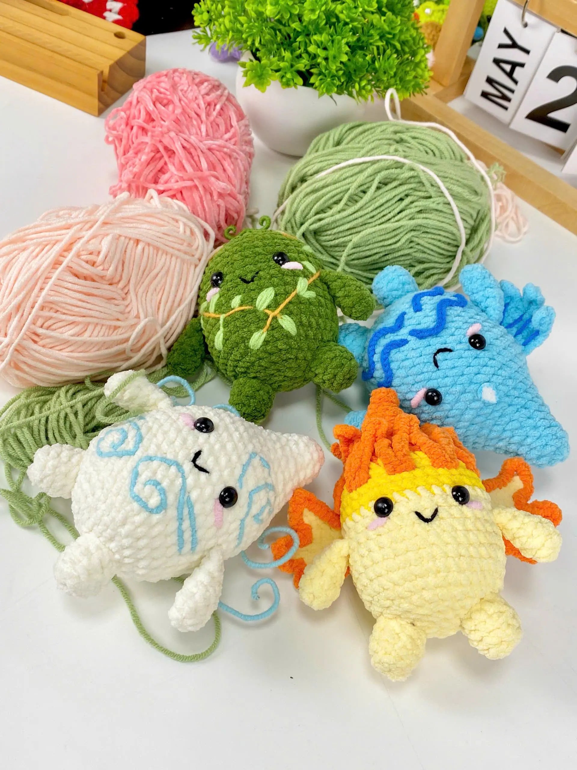 Elemental Sprites Crochet Pattern: Amigurumi Nature Spirits PDF Bundle
