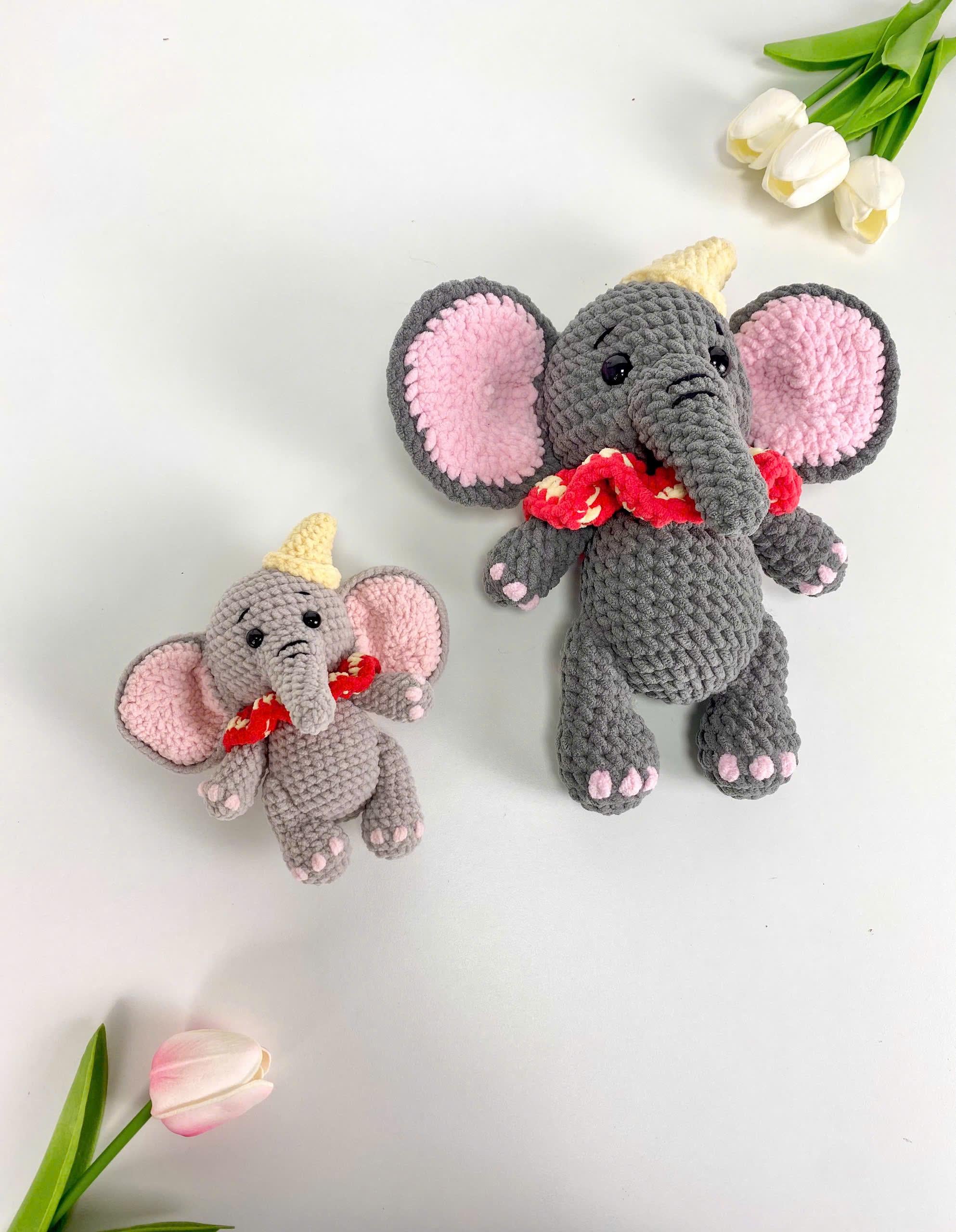 Dumbo Elephant Crochet Pattern PDF: Amigurumi Circus Toy