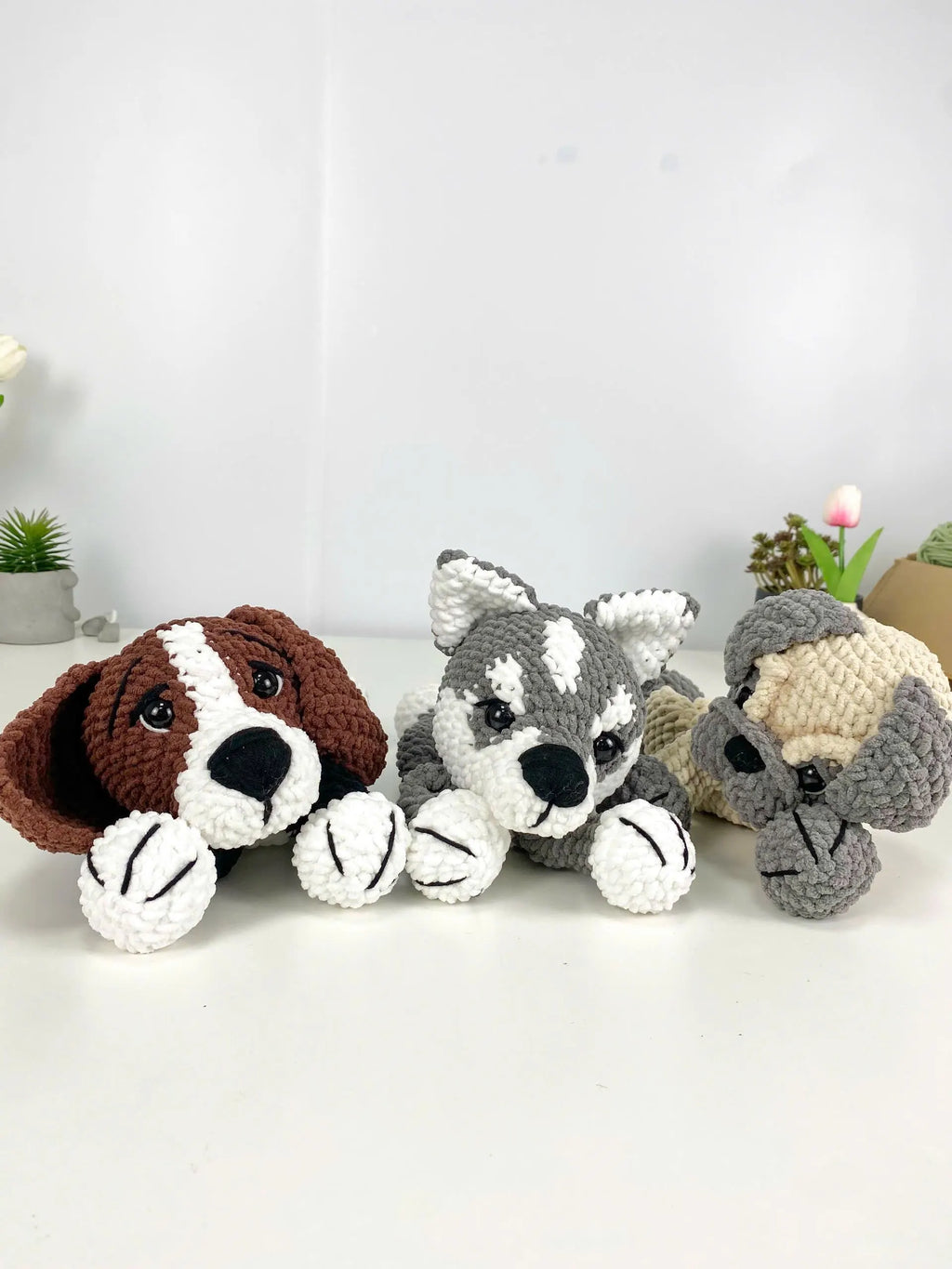 Dog Snuggler Crochet Pattern PDF Bundle: Amigurumi Plush Toy Set (Digital File)