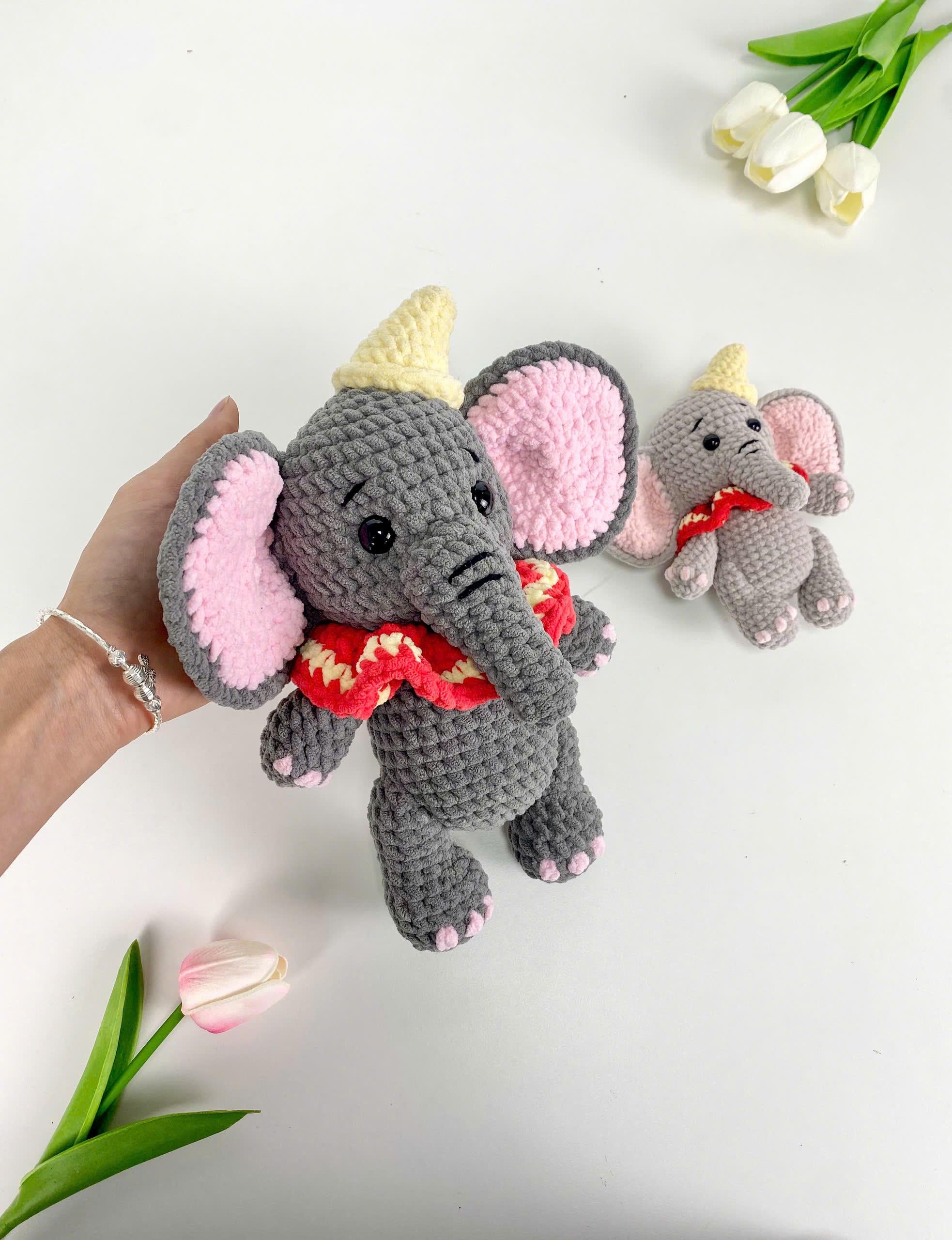 Dumbo Elephant Crochet Pattern PDF: Amigurumi Circus Toy