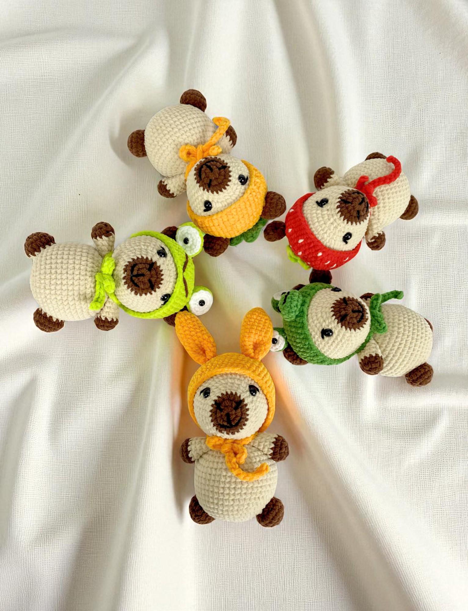 Halloween Amigurumi Capybara Crochet Pattern Bundle: Animal Costume Plush Toy (PDF Pattern Set)