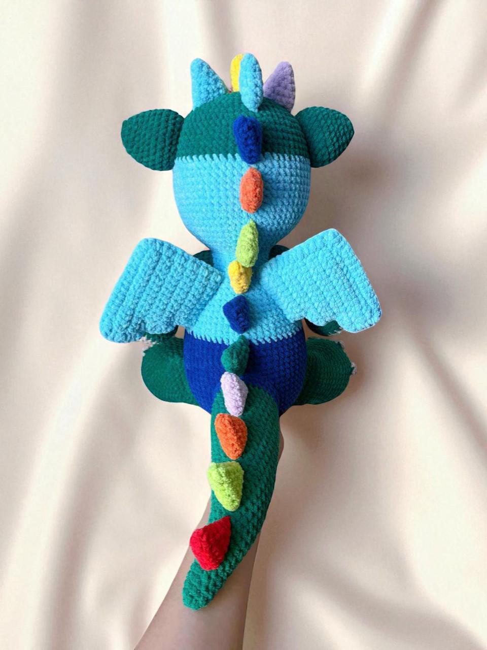 Rainbow Dragon Crochet Pattern PDF: Amigurumi Plush Toy Tutorial