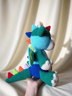 Rainbow Dragon Crochet Pattern PDF: Amigurumi Plush Toy Tutorial