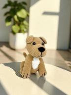 Digital Crochet Pattern, Cream Pitbull Amigurumi PDF