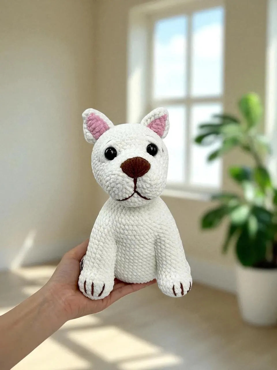 Amigurumi Crochet Dog Pattern Bundle: White Pitbull (PDF Pattern) Beginner Friendly