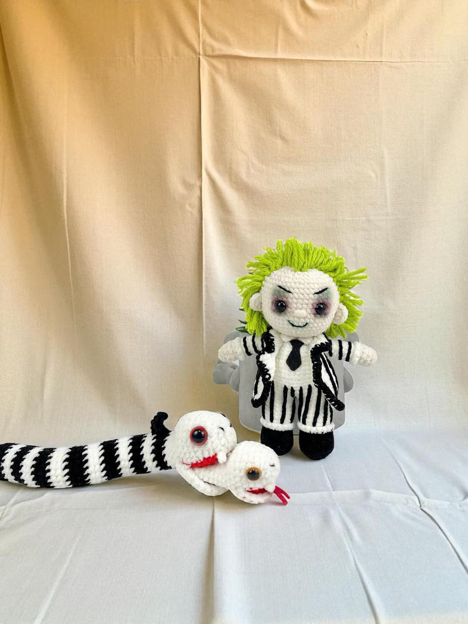 Halloween Crochet Pattern PDF: Striped Suit Doll, Creepy Amigurumi (30cm)
