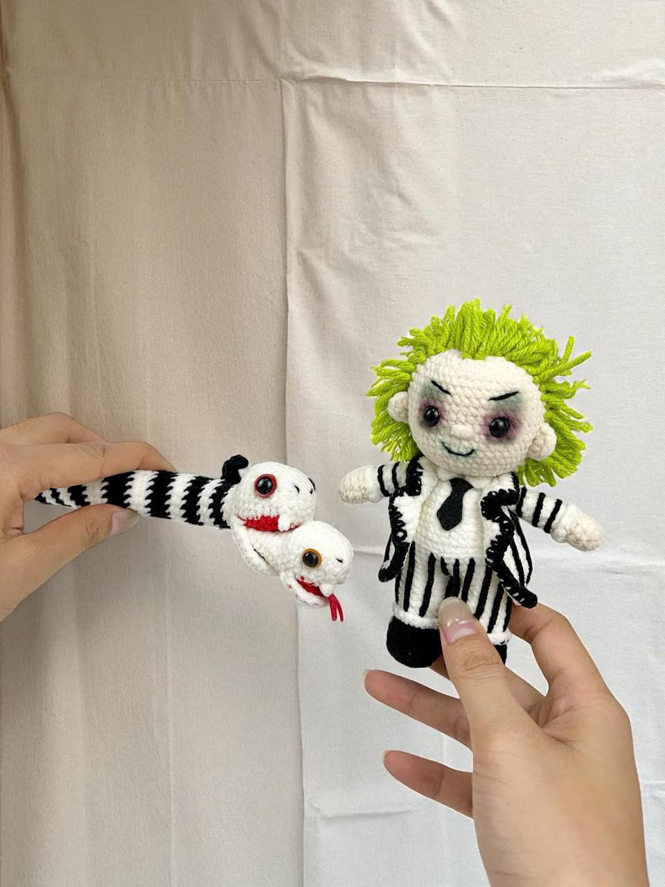 Halloween Crochet Pattern PDF: Striped Suit Doll, Creepy Amigurumi (30cm)