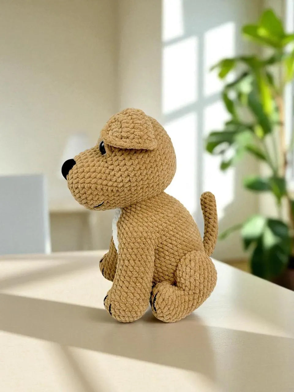 Digital Crochet Pattern, Cream Pitbull Amigurumi PDF