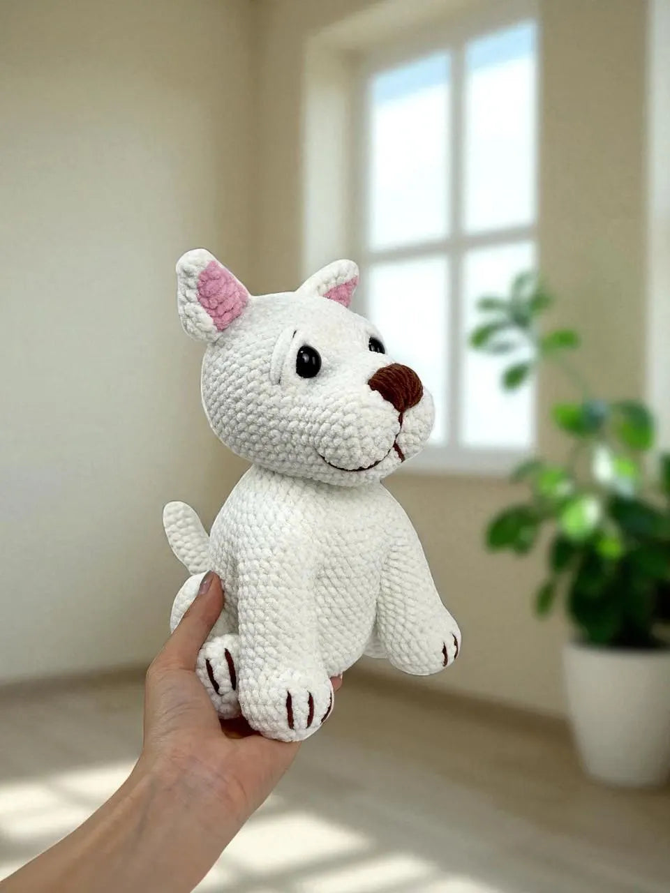 Amigurumi Crochet Dog Pattern Bundle: White Pitbull (PDF Pattern) Beginner Friendly