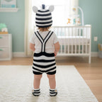 Personalized Crochet Safari Baby Outfit, Zebra Deer Giraffe Romper Set with Hat and Booties, Newborn Photo Prop, Baby Shower Gift
