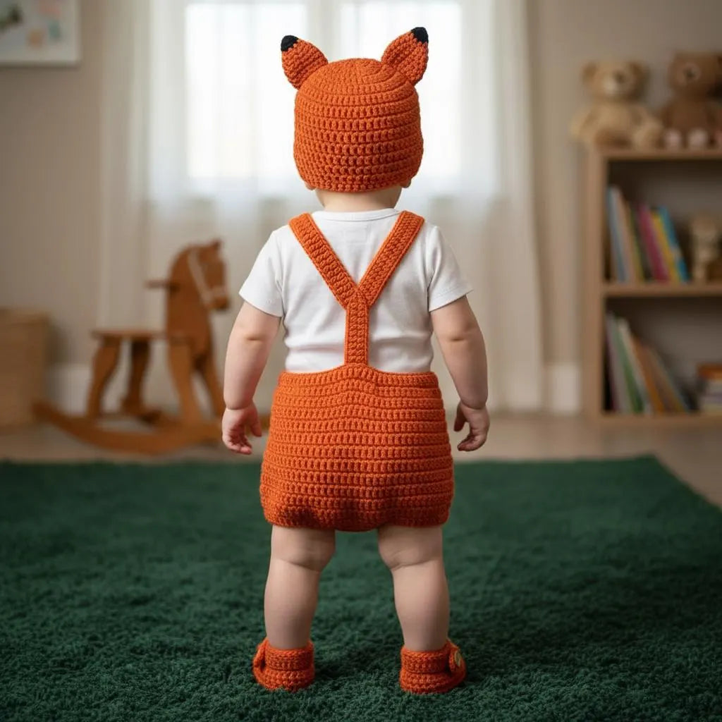 Personalized Crochet Baby Outfit, Animal Romper Set with Hat and Booties, Newborn Photo Prop