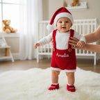 Crochet Christmas Baby Outfit, Personalized Santa Snowman Elf Romper Set, Newborn Photo Prop, First Christmas Gift