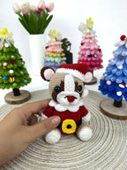 Santa Pug Crochet Pattern, Amigurumi Christmas Dog (PDF)