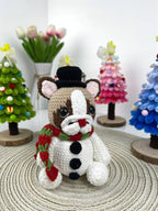 Snowman Pug Amigurumi Crochet Pattern, Easy Christmas Dog (PDF)