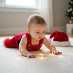 Crochet Santa Baby Outfit, Red Christmas Overalls and Hat Set, Newborn Photo Prop, Baby First Christmas Costume, Holiday Baby Gift