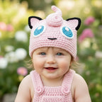 Crochet Jigglypuff Baby Outfit, Pink Pokemon Costume with Hat, Romper and Booties, Newborn Photo Prop, Baby Shower Gift