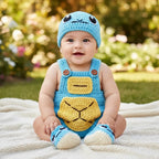 Crochet Turtle Baby Outfit Set, Blue Romper Hat and Booties, Newborn Photo Prop, Baby Halloween Costume, Baby Shower Gift