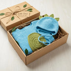 Crochet Dinosaur Baby Outfit, Blue Dino Romper and Bonnet Set, Newborn Photo Prop, Baby Halloween Costume, Baby Shower Gift