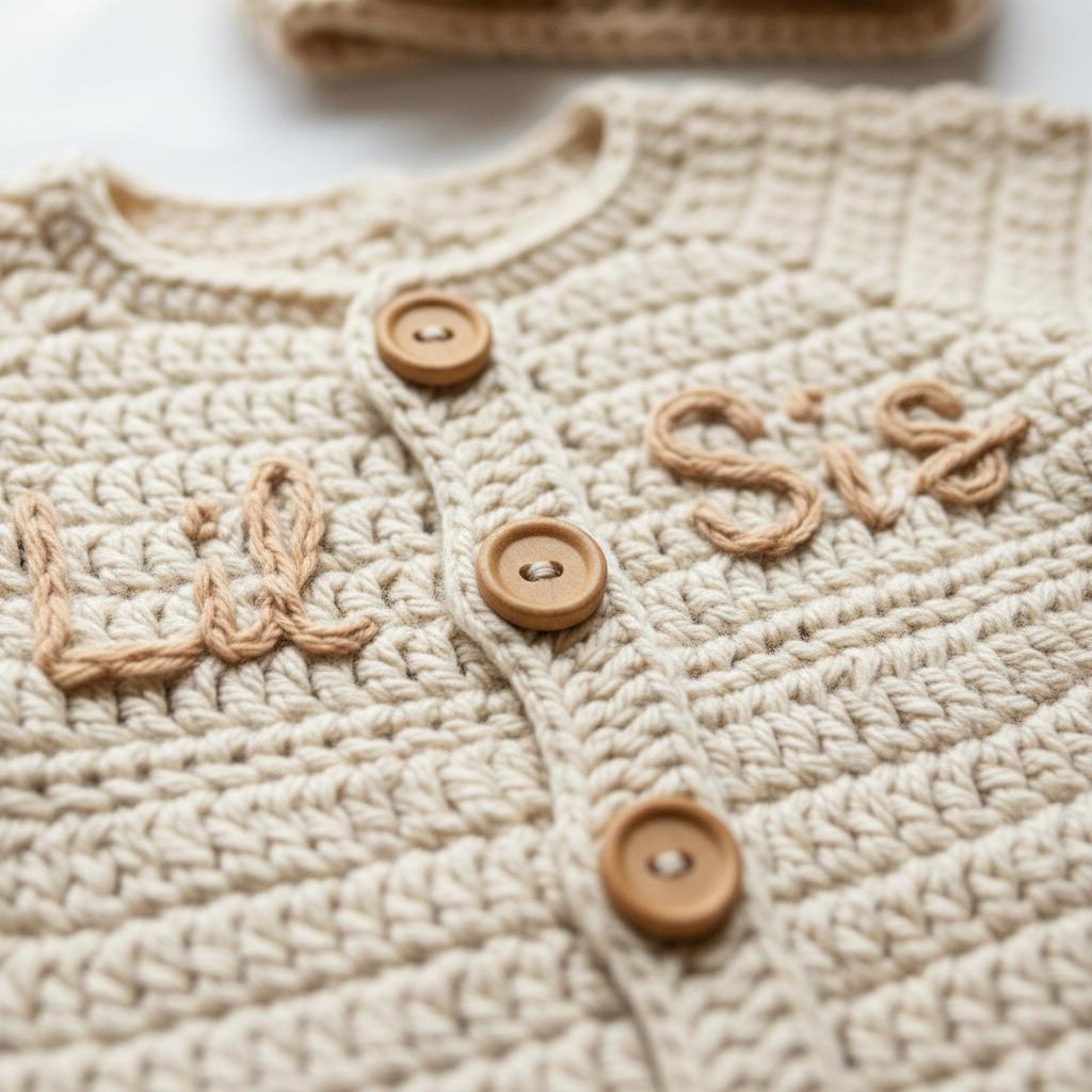 Personalized Crochet Baby Romper, Neutral Newborn Coming Home Outfit with Bow Headband, Custom Name Baby Girl Shower Gift