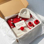 Crochet Baby Christmas Outfit, Handmade Reindeer Romper with Hat & Booties, Newborn Photo Prop