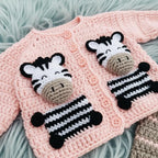 Crochet Zebra Baby Outfit Set, Pink Cardigan, Pants, Bow Hat and Booties, Newborn Photo Prop, Coming Home Outfit, Baby Shower Gift