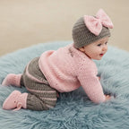 Crochet Zebra Baby Outfit Set, Pink Cardigan, Pants, Bow Hat and Booties, Newborn Photo Prop, Coming Home Outfit, Baby Shower Gift