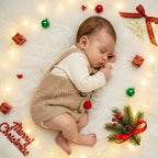 Crochet Reindeer Baby Romper, Handmade Christmas Overalls, Newborn Photo Prop, Baby’s First Christmas Outfit, Holiday Baby Gift
