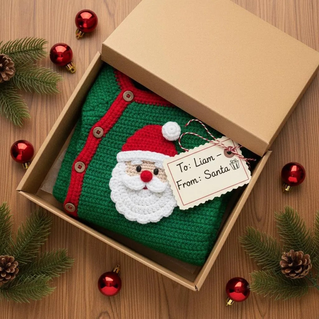 Crochet Santa Baby Romper, Handmade Christmas Newborn Outfit, Baby’s First Christmas Photo Prop, Holiday Baby Gift
