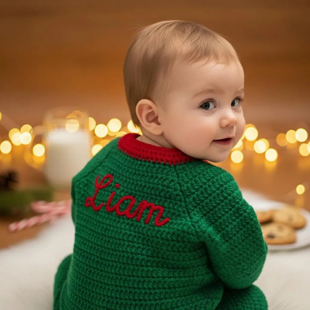 Crochet Santa Baby Romper, Handmade Christmas Newborn Outfit, Baby’s First Christmas Photo Prop, Holiday Baby Gift