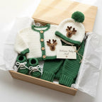 Crochet Reindeer Baby Outfit Set, Cardigan Pants Hat and Booties, Newborn Christmas Photo Prop, Coming Home Outfit, Baby Shower Gift