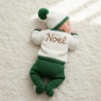 Crochet Reindeer Baby Outfit Set, Cardigan Pants Hat and Booties, Newborn Christmas Photo Prop, Coming Home Outfit, Baby Shower Gift
