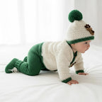 Crochet Reindeer Baby Outfit Set, Cardigan Pants Hat and Booties, Newborn Christmas Photo Prop, Coming Home Outfit, Baby Shower Gift