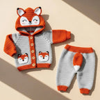Crochet Fox Baby Outfit Set, Hooded Cardigan and Pants with Tail, Woodland Newborn Photo Prop, Baby Halloween Costume, Baby Shower Gift
