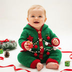 Crochet Christmas Elf Baby Outfit, Green Cardigan Pants and Hat Set, Newborn Photo Prop, First Christmas Costume, Holiday Baby Gift