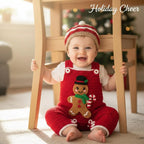 Crochet Baby Christmas Outfit, Gingerbread Baby Romper and Hat Set, Newborn Photo Prop, First Christmas Gift