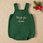 Crochet Baby Christmas Outfit, Reindeer Baby Romper, Handmade Newborn Photo Prop, Baby Boy First Christmas Gift