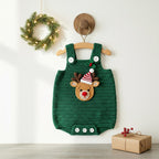 Crochet Baby Christmas Outfit, Reindeer Baby Romper, Handmade Newborn Photo Prop, Baby Boy First Christmas Gift