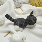 Striped Cat Crochet Pattern – Amigurumi Kitten Plush Toy PDF, Cute Gray White Cat, Easy Crochet Animal Pattern for Beginners